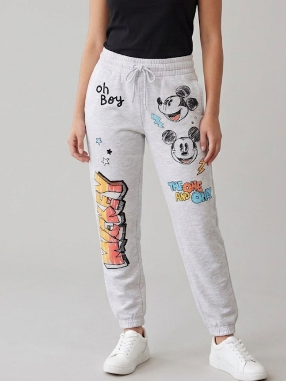 Disney Gray Embroidered Mickey Mouse Joggers